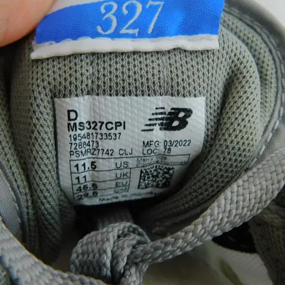 New Balance 327 Men's Sneakers Grey White Cross Training Size 11.5 New Shoes - Picture 10 of 11